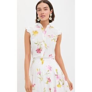 Erdem Dancing Carnations Button Down Blouse Top size US 2